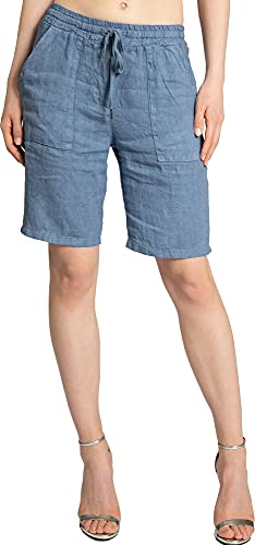 Caspar BST010 knielange Damen Leinen Shorts, Farbe:Jeans blau, Größe:42 Caspar BST010 knielange Damen Leinen Shorts, Farbe:Jeans blau, Größe:42 von Caspar