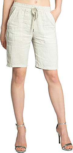 Caspar BST010 knielange Damen Leinen Shorts, Farbe:beige, Größe:42 von Caspar