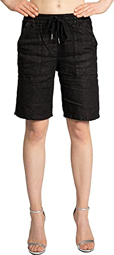 Caspar BST010 knielange Damen Leinen Shorts, Farbe:schwarz, Größe:46 Caspar BST010 knielange Damen Leinen Shorts, Farbe:schwarz, Größe:46 von Caspar