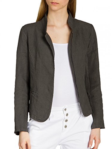 Caspar BZR004 kurzer Damen Leinen Sommer Blazer, Farbe:dunkelgrau, Größe:XS - DE34 UK6 IT38 ES36 US4 Caspar BZR004 kurzer Damen Leinen Sommer Blazer, Farbe:dunkelgrau, Größe:XS - DE34 UK6 IT38 ES36 US4 von Caspar