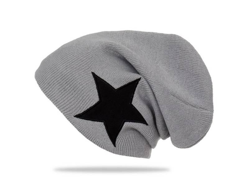 Caspar Beanie MU094 klassische Fein Strick Unisex Mütze mit STERN von Caspar
