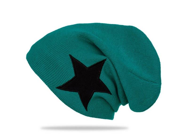 Caspar Beanie MU094 klassische Fein Strick Unisex Mütze mit STERN von Caspar