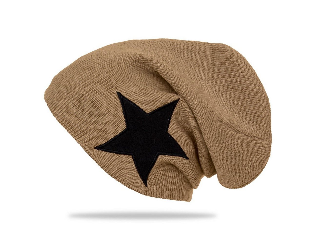 Caspar Beanie MU094 klassische Fein Strick Unisex Mütze mit STERN von Caspar