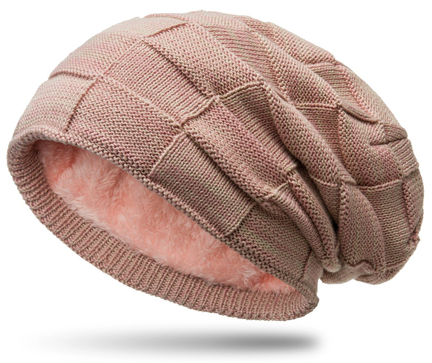 Caspar Beanie MU135 gefütterte Feinstrick Beanie Mütze mit Flecht Muster von Caspar