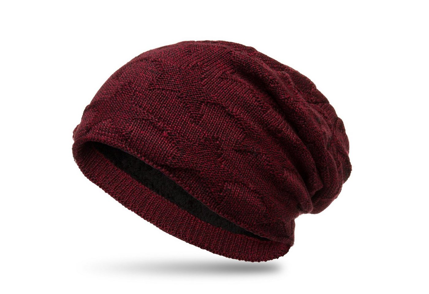 Caspar Beanie MU139 gefütterte Feinstrick Mütze mit Stern Muster von Caspar