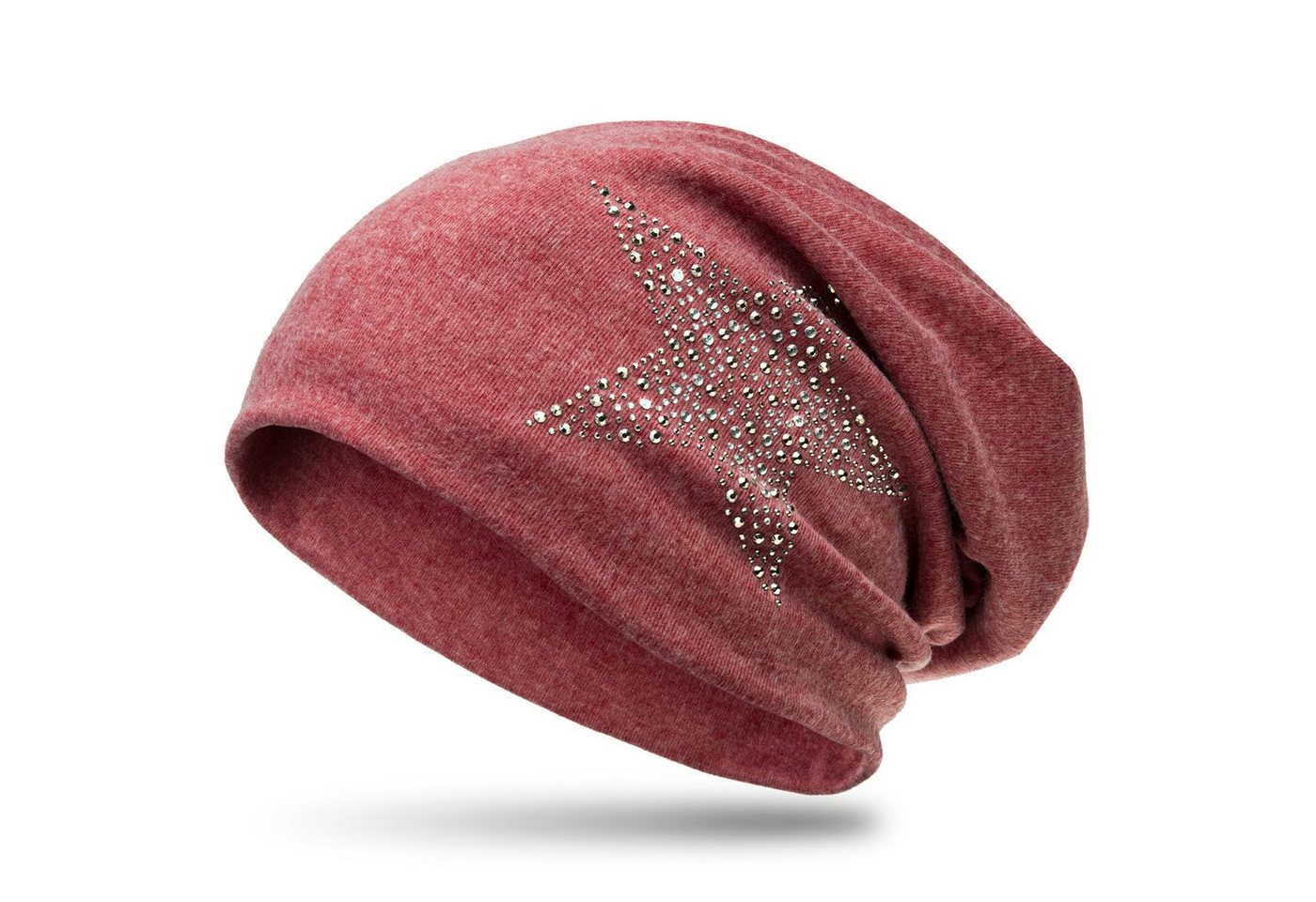 Caspar Beanie MU153 Mütze mit Strass Stern und warmem Flanell Stoff von Caspar