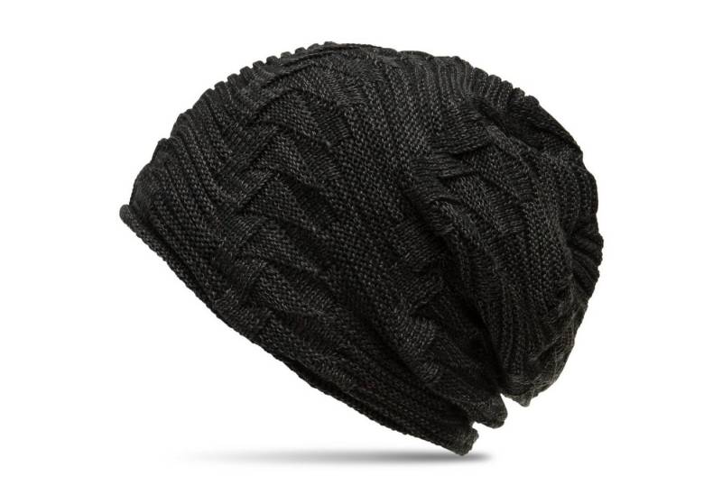 Caspar Beanie MU154 gefütterte Feinstrick Mütze mit stylischem Flecht Muster von Caspar