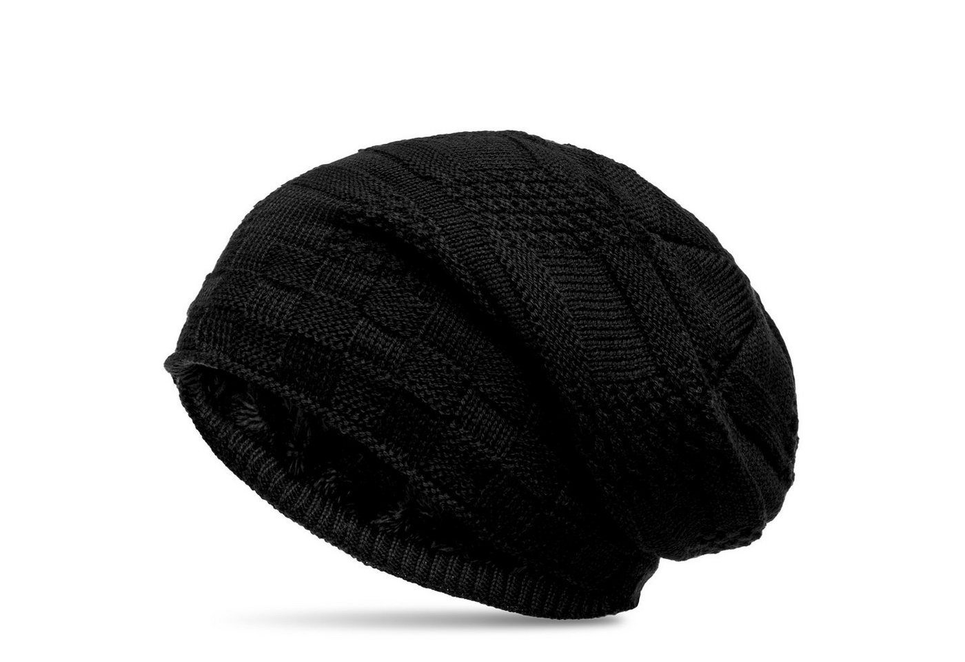 Caspar Beanie MU155 gefütterte Feinstrick Beanie Mütze mit stylischem Flecht Muster von Caspar