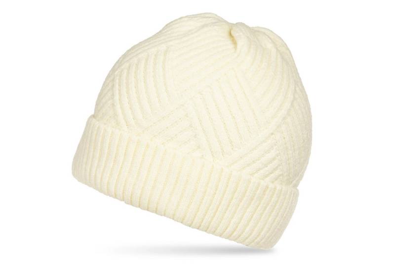 Caspar Beanie MU222 Warme Unisex Strickmütze mit Rauten Muster extra warm mit Teddy Fleece Futter von Caspar