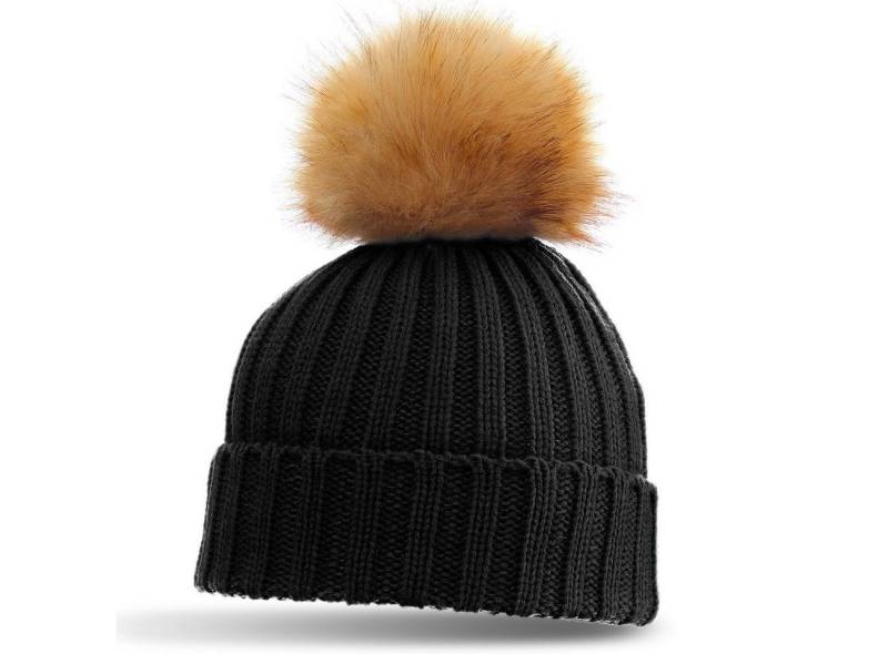 Caspar Bommelmütze MU053 Damen Winter Strickmütze mit großem Kunstfell Bommel Caspar Bommelmütze MU053 Damen Winter Strickmütze mit großem Kunstfell Bommel von Caspar