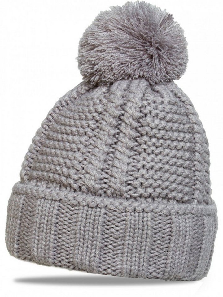 Caspar Bommelmütze MU127 Gefütterte Damen Winter Strickmütze von Caspar