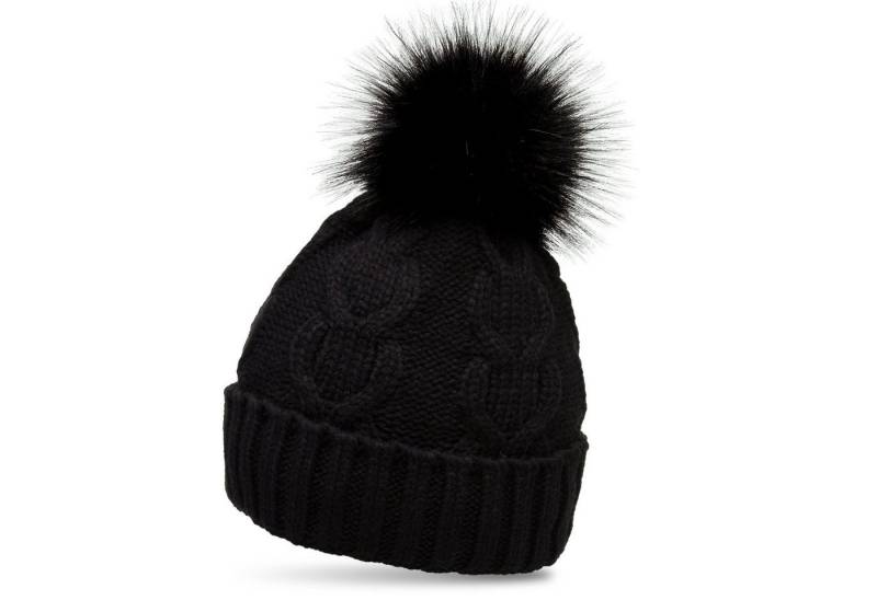 Caspar Bommelmütze MU163 Damen Strickmütze mit Kunstfell Bommel und klassischem Zopf Strickmuster Caspar Bommelmütze MU163 Damen Strickmütze mit Kunstfell Bommel und klassischem Zopf Strickmuster von Caspar