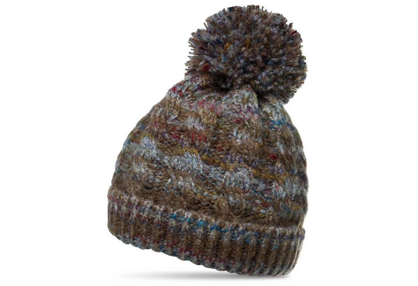 Caspar Bommelmütze MU170 Gefütterte Damen Vintage Winter Mütze Bommelmütze multicolor von Caspar