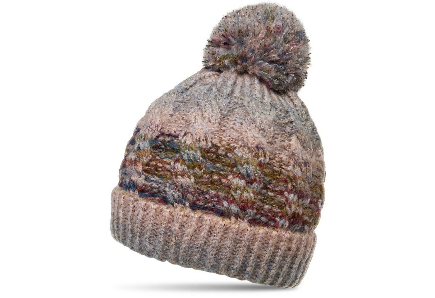 Caspar Bommelmütze MU170 Gefütterte Damen Vintage Winter Mütze Bommelmütze multicolor Caspar Bommelmütze MU170 Gefütterte Damen Vintage Winter Mütze Bommelmütze multicolor von Caspar