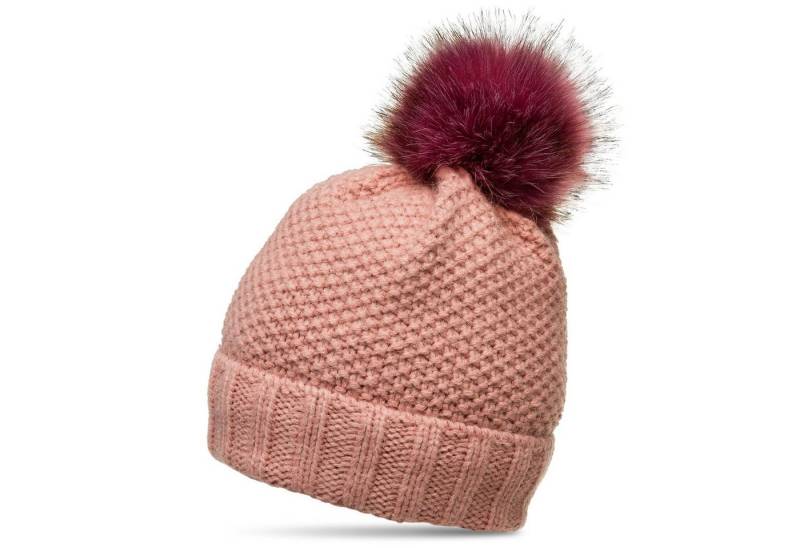 Caspar Bommelmütze MU173 Damen Winter Mütze Strickmütze Bommelmütze mit Kunstfell Bommel von Caspar