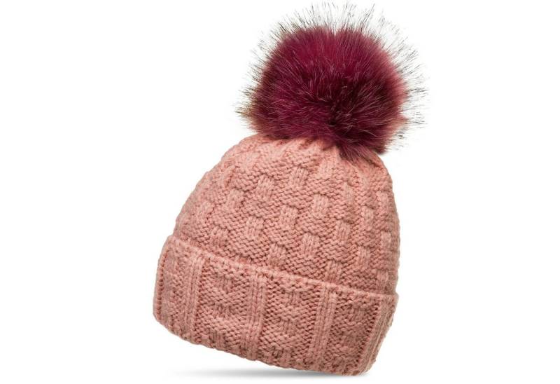 Caspar Bommelmütze MU174 Damen Winter Mütze Strickmütze mit großem Fellbommel von Caspar