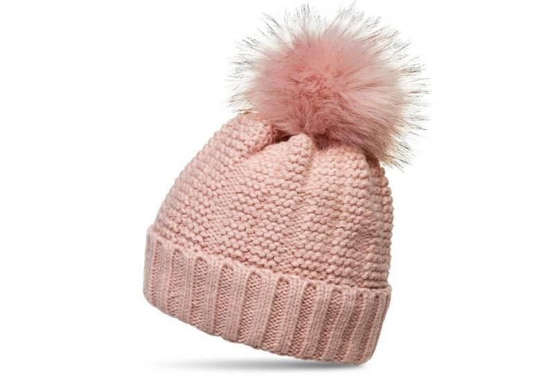 Caspar Bommelmütze MU197 Damen Strickmütze mit XL Kunstfell Bommel von Caspar