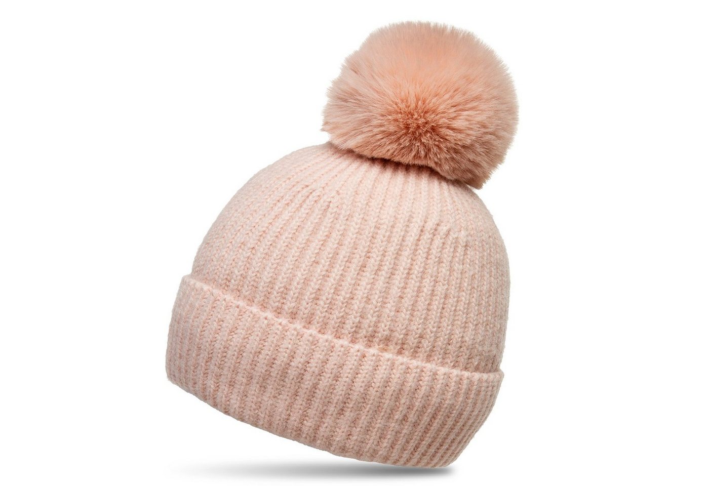Caspar Bommelmütze MU208 Gefütterte Damen Strick Mütze mit tierschutzgerechtem Kunstfell Bommel Caspar Bommelmütze MU208 Gefütterte Damen Strick Mütze mit tierschutzgerechtem Kunstfell Bommel von Caspar