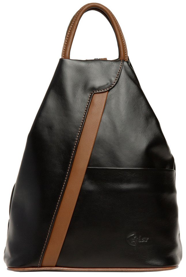 Caspar Cityrucksack 2in1 sportliche Leder Schultertasche - SIGNATURE LINE - Modell No.782 von Caspar