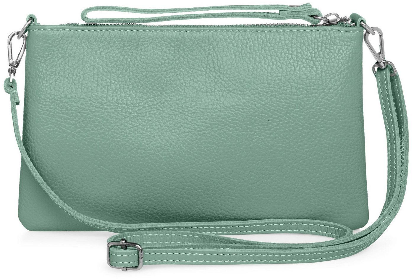 Caspar Clutch Abendtasche Kompakte Damen Leder Tasche - CLASSIC LINE - Modell No.834, leicht, elegant & unempfindlich - 100% Echtleder - Handmade in Italy von Caspar