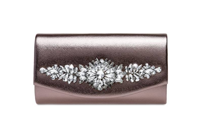 Caspar Clutch TA509 Damen Metallic Clutch Abendtasche mit ausgefallenem Strass Dekor von Caspar
