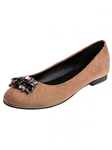 Caspar Damen Ballerinas SBA011, Farbe:Khaki, Größe:EU40/UK7/US9 von Caspar