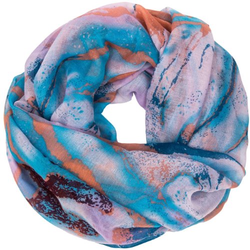 Caspar Damen Loop/Schal/Schlauchschal mit ausgefallenem Phantasie Print - viele Farben - SC367, Farbe:koralle Caspar Damen Loop/Schal/Schlauchschal mit ausgefallenem Phantasie Print - viele Farben - SC367, Farbe:koralle von Caspar