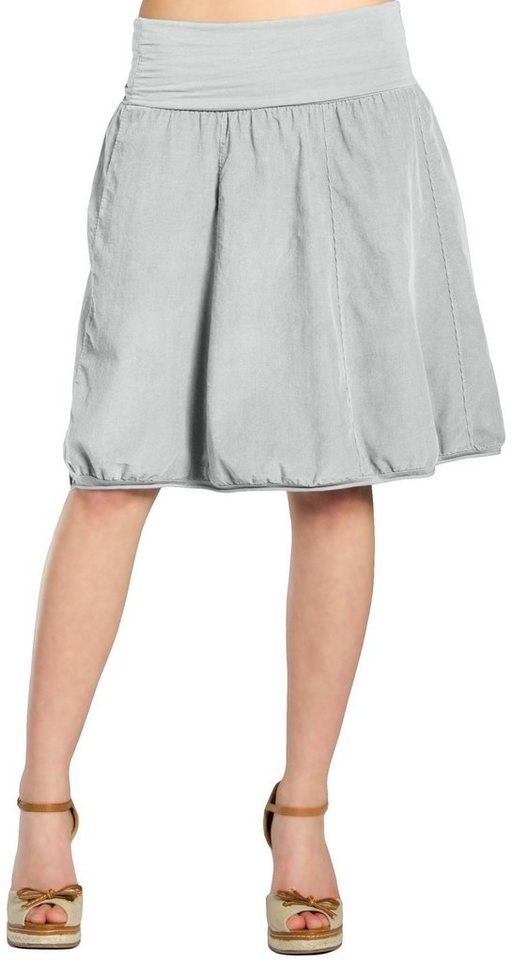 Caspar Faltenrock RO004 Damen Cord Rock knielang mit hohem elastischem Bund - Made in Italy von Caspar