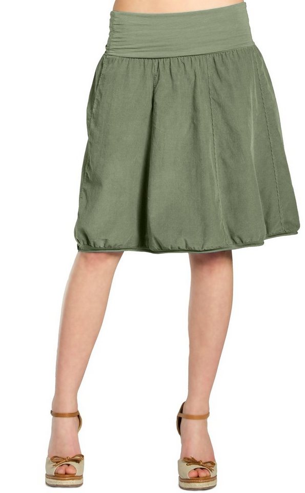 Caspar Faltenrock RO004 Damen Cord Rock knielang mit hohem elastischem Bund - Made in Italy von Caspar