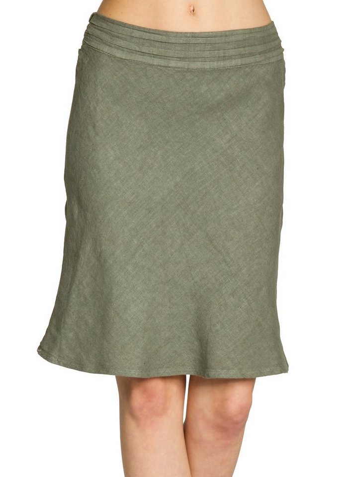 Caspar Faltenrock RO021 eleganter Damen Leinenrock mit hohem elastischem Bund - Made in Italy von Caspar