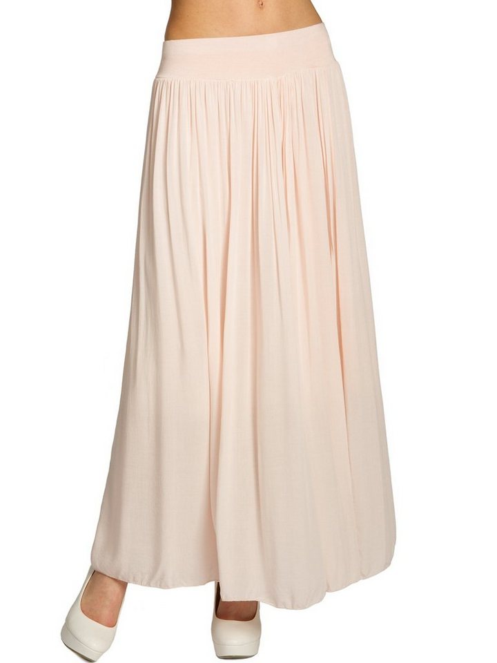 Caspar Faltenrock RO034 leichter langer eleganter Damen Sommer Rock Maxirock - bodenlang bei ca. 157 cm Körpergröße von Caspar