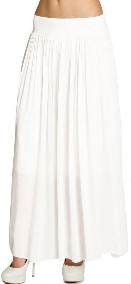 Caspar Faltenrock RO034 leichter langer eleganter Damen Sommer Rock Maxirock - bodenlang bei ca. 157 cm Körpergröße von Caspar
