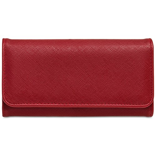 Caspar GB1010 stylischer großer Langer Damen Geldbeutel Geldbörse Portemonnaie, Farbe:rot, Größe:One Size von Caspar