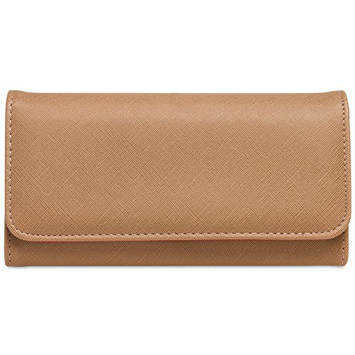 Caspar GB1010 stylischer großer Langer Damen Geldbeutel Geldbörse Portemonnaie, Farbe:Sand, Größe:One Size Caspar GB1010 stylischer großer Langer Damen Geldbeutel Geldbörse Portemonnaie, Farbe:Sand, Größe:One Size von Caspar
