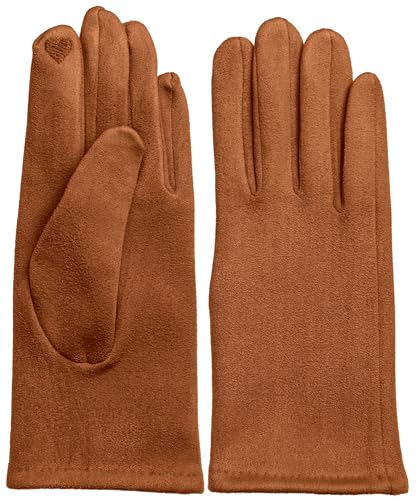 Caspar GLV013 klassisch elegante uni Damen Handschuhe, Farbe:cognac, Accessoires:One Size von Caspar