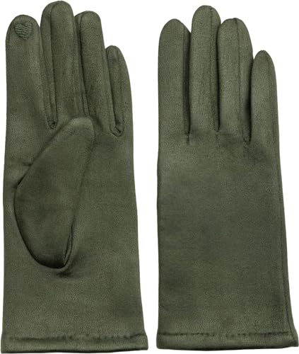 Caspar GLV013 klassisch elegante uni Damen Handschuhe, Farbe:oliv grün, Accessoires:One Size von Caspar