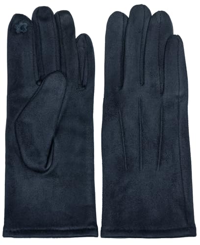 Caspar GLV014 klassisch elegante uni Damen Handschuhe mit 3 Nähten, Farbe:dunkelblau, Accessoires:One Size von Caspar