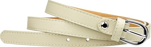 Caspar GU273 schmaler Damen Leder Gürtel Taillengürtel, Gürtelgröße:95, Farbe:creme von Caspar