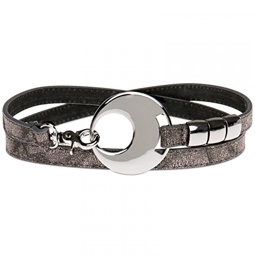 Caspar GU277 Damen Taillengürtel, Gürtelgröße:100, Farbe:Dunkelsilber-Silberschnalle von Caspar