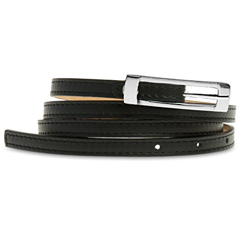 Caspar GU296 schmaler Damen Leder Taillengürtel, Gürtelgröße:90 [für Körperumfang 89-93 cm], Farbe:schwarz von Caspar