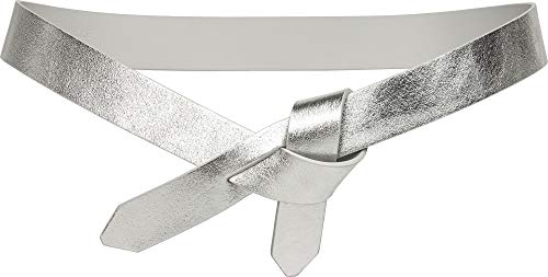 Caspar GU327 Damen Leder Taillengürtel, Gürtelgröße:80 [für Körperumfang 76-80 cm], Farbe:silber von Caspar