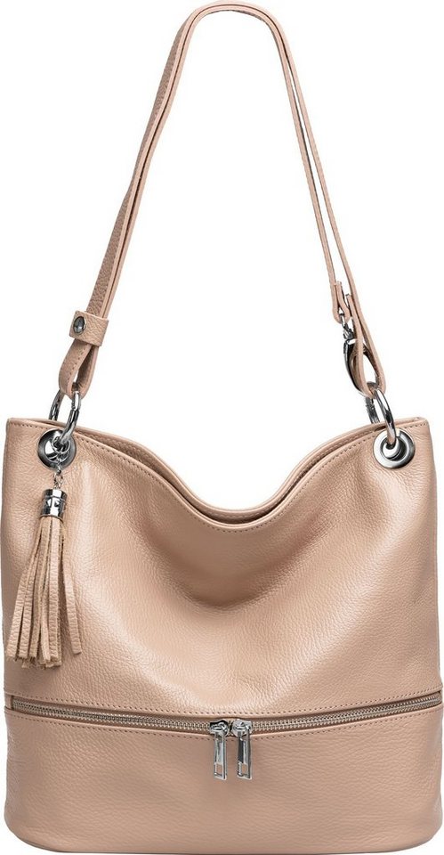 Caspar Gürteltasche TL809 sportlich elegante 2-in-1 Damen Leder Schulter- und Umhängetasche von Caspar