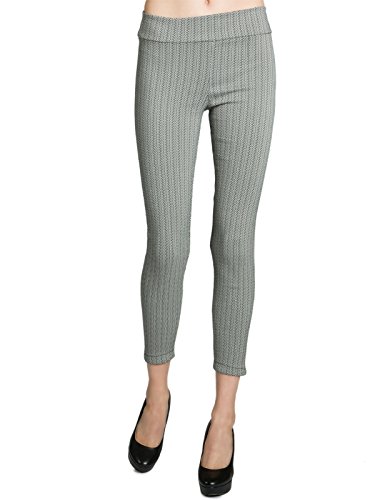 Caspar HLE019 Elegante blickdichte Damen Super Stretch Leggings mit stylischen Stoffmustern, Stoffmuster:Muster E, Mode Größe:36 von Caspar