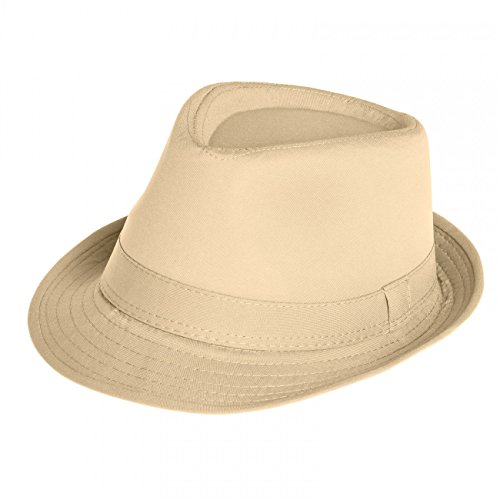 Caspar HT002 Damen Baumwoll Trilby Hut, Farbe:beige von Caspar