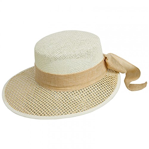 Caspar HT018 Damen Stroh Hut, Farbe:creme/beige, Hutgröße:L/XL - 58cm / 22.83 in Kopfumfang von Caspar