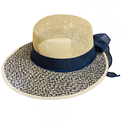 Caspar HT019 Damen Stroh Hut, Farbe:blau, Hutgröße:S/M - 56cm / 22.04 in Kopfumfang von Caspar