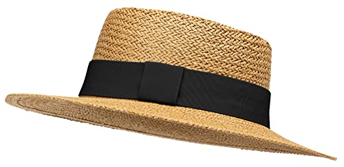 Caspar HT026 klassischer Unisex Sommerhut mit breiter Krempe und Hutband, Farbe:schwarz, Mode Größe:One Size von Caspar