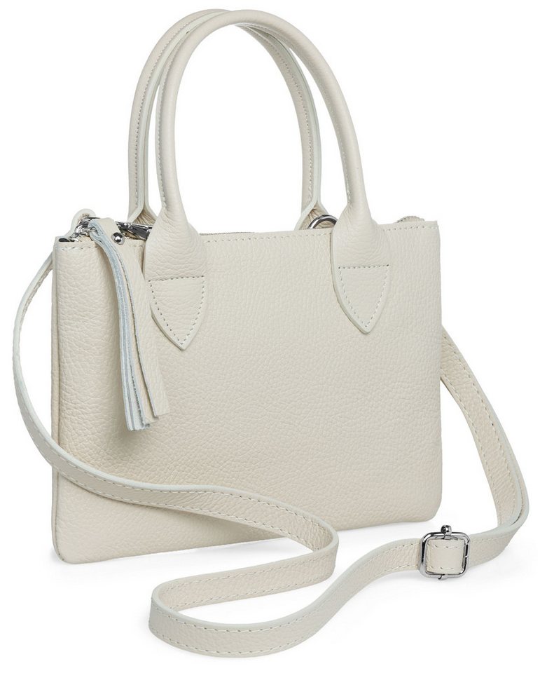 Caspar Henkeltasche Kleine Damen Leder Tasche Umhängetasche - CLASSIC LINE - Modell No.837, kompakt, elegant & unempfindlich - 100% Echtleder - Handmade in Italy von Caspar