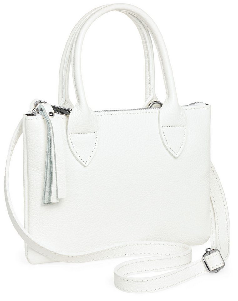 Caspar Henkeltasche Kleine Damen Leder Tasche Umhängetasche - CLASSIC LINE - Modell No.837, kompakt, elegant & unempfindlich - 100% Echtleder - Handmade in Italy von Caspar