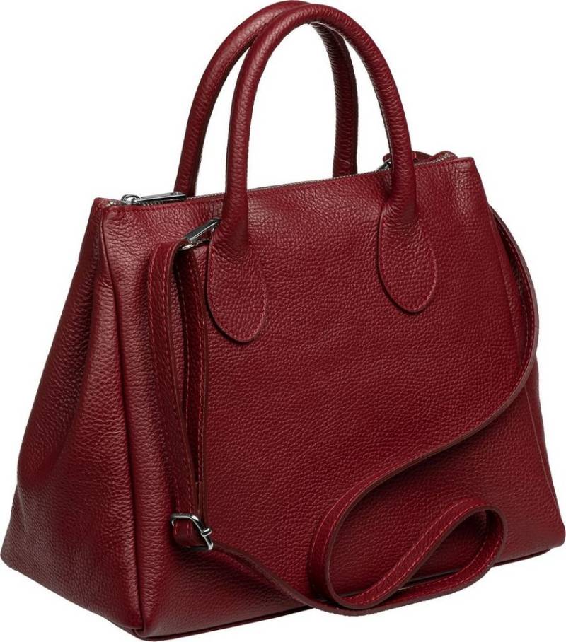 Caspar Henkeltasche Leder Tote Bag Elegante Damen Handtasche - PREMIUM LINE -Modell No.812, klassisch, robust & unempfindlich - 100% Echtleder - Handmade in Italy von Caspar